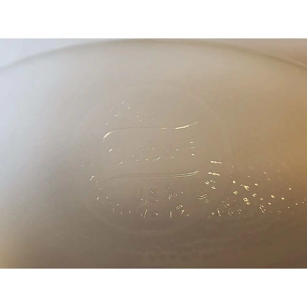 Vintage 3Pc Brown Floral Milk Glass Set Glasbake Bakerware Casserole, Loaf, Bake